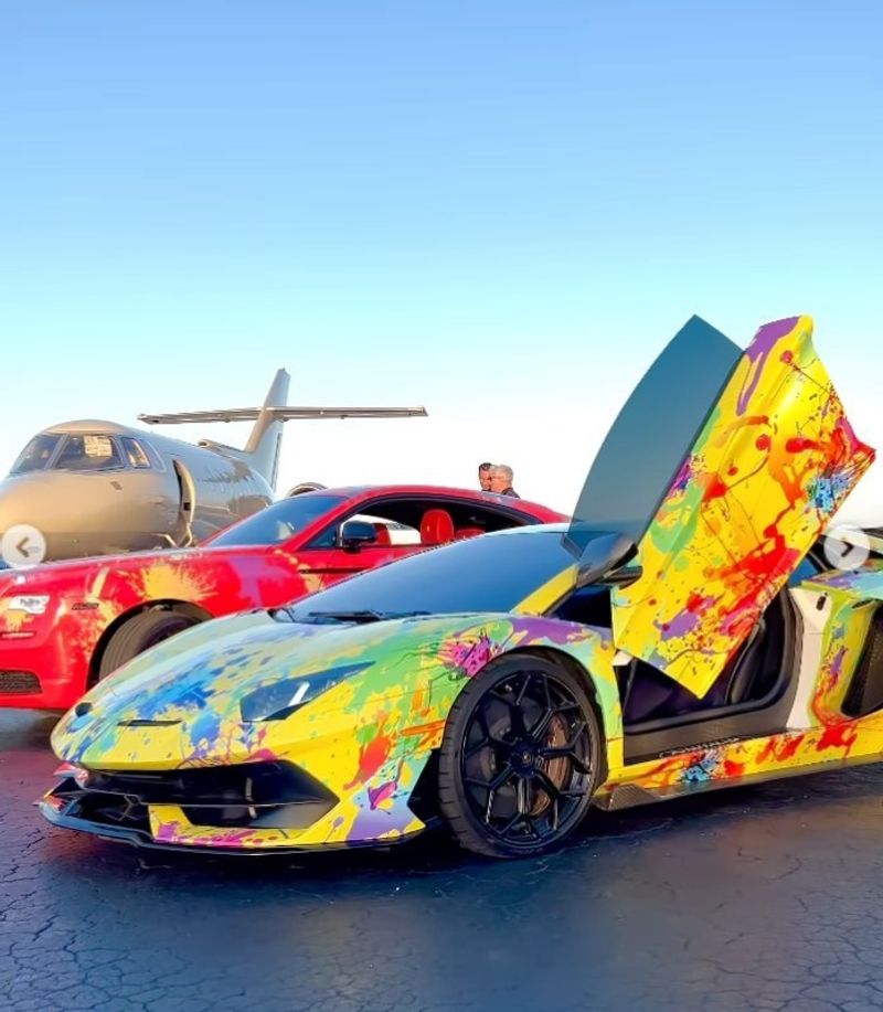 6ix9ine (Tekashi69) – Multicolored Paint-Splattered Lamborghini Aventador