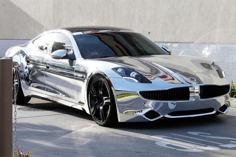 Justin Bieber's Chrome Fisker Karma